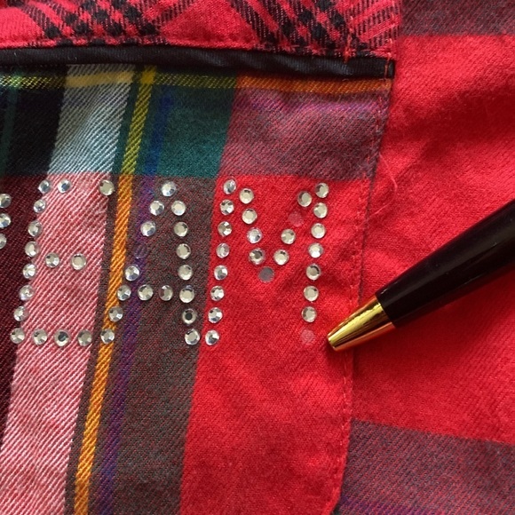 Victoria’s Secret Flannel Plaid One Piece PJ Shorts Romper Medium - Picture 7 of 9